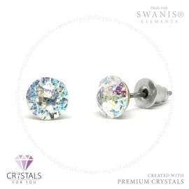Swanis® prémium kristállyal díszített kör alakú fülbevaló - 53 White Patina szín