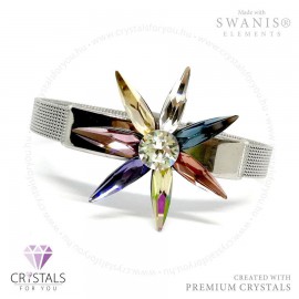3D csillag karkötő Swanis® prémium kristállyal díszítve fém szíjjal