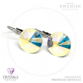 Kör alakú Swanis® prémium kristállyal díszített francia kapcsos fülbevaló