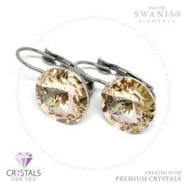 Kör alakú Swanis® prémium kristállyal díszített francia kapcsos fülbevaló