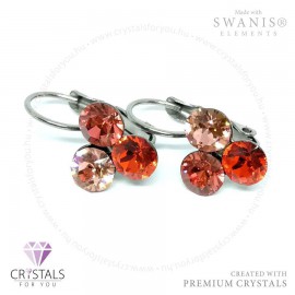 Swanis® prémium kristállyal díszített háromszög alakú francia kapcsos fülbevaló