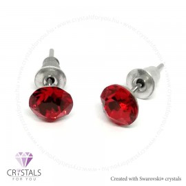 Swanis® prémium kristállyal díszített kör alakú fülbevaló - 31 Light Siam szín