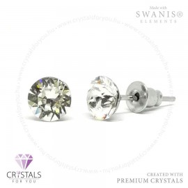 Swanis® prémium kristállyal díszített kör alakú fülbevaló - 01 Crystal szín