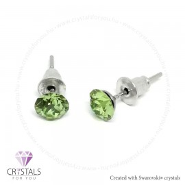 Swanis® prémium kristállyal díszített kör alakú fülbevaló - 34 Peridot szín