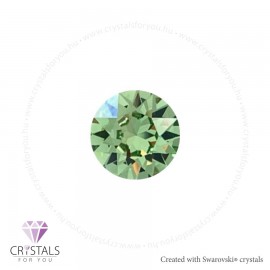 Swanis® prémium kristállyal díszített kör alakú fülbevaló - 34 Peridot szín