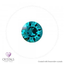 Swanis® prémium kristállyal díszített kör alakú fülbevaló - 39 Blue Zircon szín