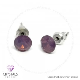 Swanis® prémium kristállyal díszített kör alakú fülbevaló - 44 Cyclamen Opal szín