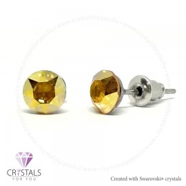 Swanis® prémium kristállyal díszített kör alakú fülbevaló - 49 Metallic Sunshine szín