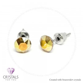 Swanis® prémium kristállyal díszített kör alakú fülbevaló - 49 Metallic Sunshine szín