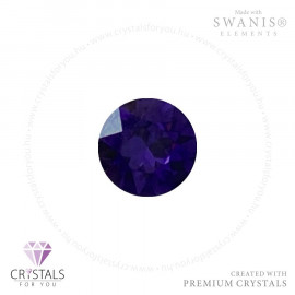 Swanis® prémium kristállyal díszített kör alakú fülbevaló - 48 Purple Velvet szín