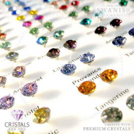 Swanis® prémium kristállyal díszített kör alakú fülbevaló - 48 Purple Velvet szín