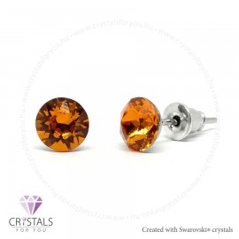 Swanis® prémium kristállyal díszített kör alakú fülbevaló - 50 Tangerine szín