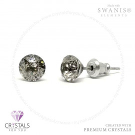 Swanis® prémium kristállyal díszített kör alakú fülbevaló - 54 Silver Patina szín