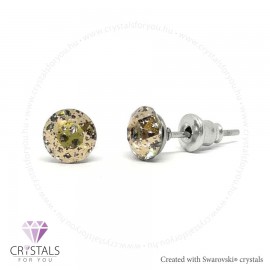 Swanis® prémium kristállyal díszített kör alakú fülbevaló - 55 Rose Patina szín