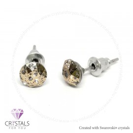 Swanis® prémium kristállyal díszített kör alakú fülbevaló - 55 Rose Patina szín