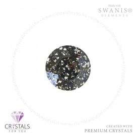 Swanis® prémium kristállyal díszített kör alakú fülbevaló - 56 Black Patina szín