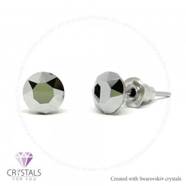 Swanis® prémium kristállyal díszített kör alakú fülbevaló - 57 Light Chrome szín