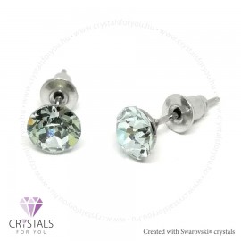 Swanis® prémium kristállyal díszített kör alakú fülbevaló - 13 Light Azore szín
