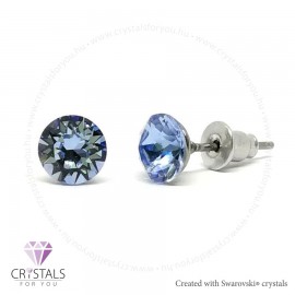 Swanis® prémium kristállyal díszített kör alakú fülbevaló - 18 Light Sapphire szín
