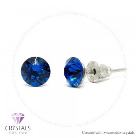 Swanis® prémium kristállyal díszített kör alakú fülbevaló - 23 Capri Blue szín