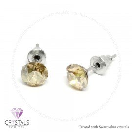 Swanis® prémium kristállyal díszített kör alakú fülbevaló - 08 Crystal Gold Shadow szín