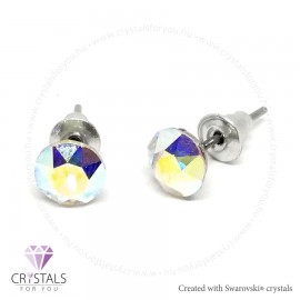 Swanis® prémium kristállyal díszített kör alakú fülbevaló - 03 Crystal AB szín