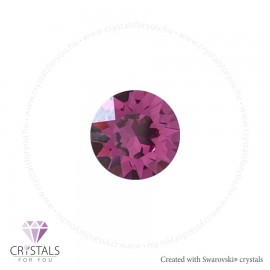 Swanis® prémium kristállyal díszített kör alakú fülbevaló - 12 Fuchsia szín