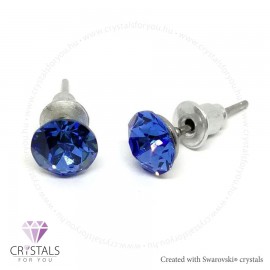 Swanis® prémium kristállyal díszített kör alakú fülbevaló - 22 Sapphire szín