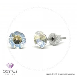Swanis® prémium kristállyal díszített kör alakú fülbevaló - 02 Moonlight szín