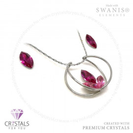 Lótusz szett Swanis® prémium kristállyal díszítve, mandula fülbevalóval