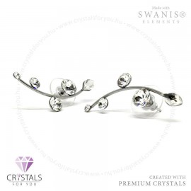 Swanis® prémium kristállyal díszített futó ágas fülbevaló