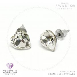 Swanis® prémium kristállyal díszített szív alakú fülbevaló