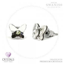 Swanis® prémium kristállyal díszített pillangó alakú fülbevaló