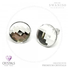 Swanis® prémium kristállyal díszített kör alakú fülbevaló rácsos csiszolással