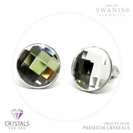Swanis® prémium kristállyal díszített kör alakú fülbevaló rácsos csiszolással
