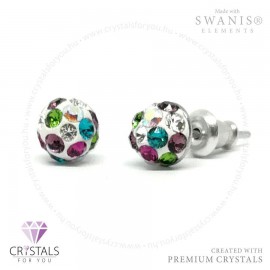 Swanis® prémium kristállyal díszített gömb alakú apró köves fülbevaló