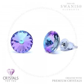Swanis® prémium kristállyal díszített kör alakú fülbevaló kúpos csiszolással