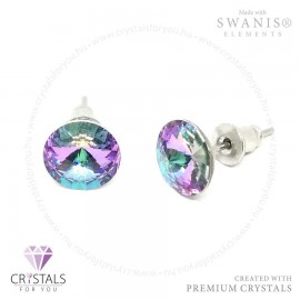 Swanis® prémium kristállyal díszített kör alakú fülbevaló kúpos csiszolással