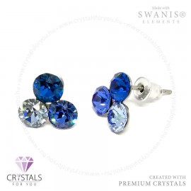 Swanis® prémium kristállyal díszített háromszög alakú fülbevaló