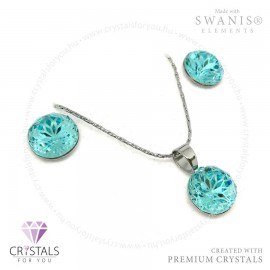 Mandala motívumos kör medálos szett Swanis® prémium kristállyal díszítve
