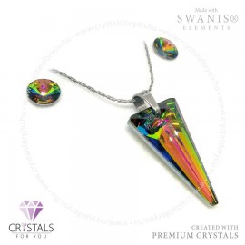 Hosszú háromszög szett Swanis® prémium kristállyal díszítve (nagy)