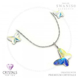 Pillangó medálos szett Swanis® prémium kristállyal díszítve