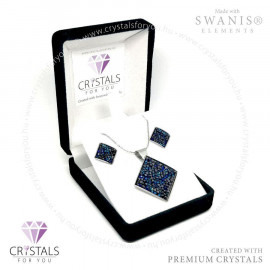 Négyzet medálos Rocks szett Swanis® prémium kristállyal díszítve