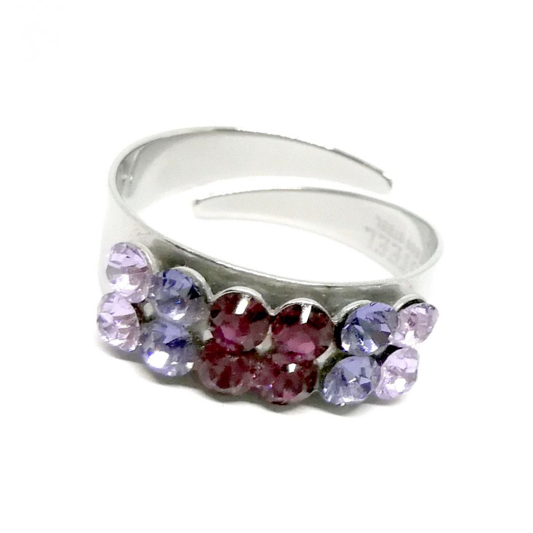 Gyűrű két sor Swanis® prémium kristállyal díszítve