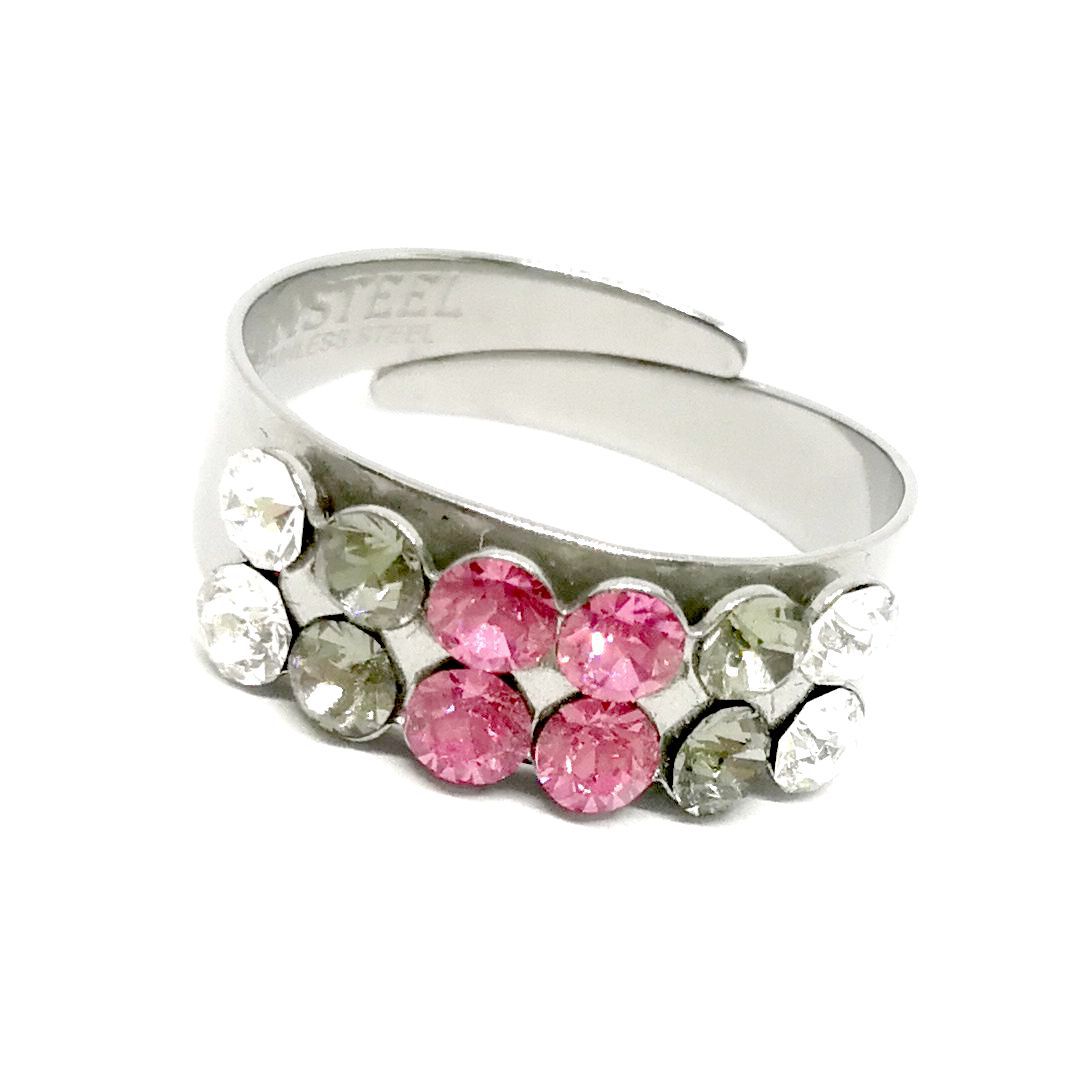 Gyűrű két sor Swanis® prémium kristállyal díszítve