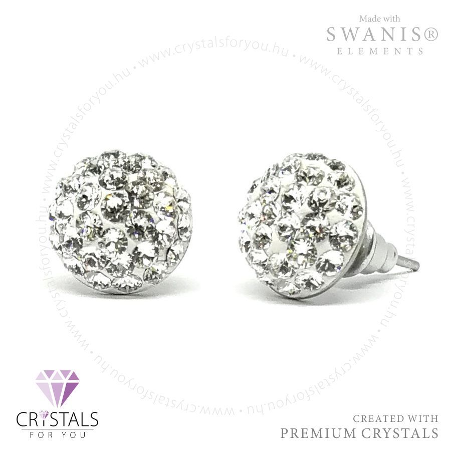 Swanis® prémium kristállyal díszített félgömb alakú apró köves fülbevaló
