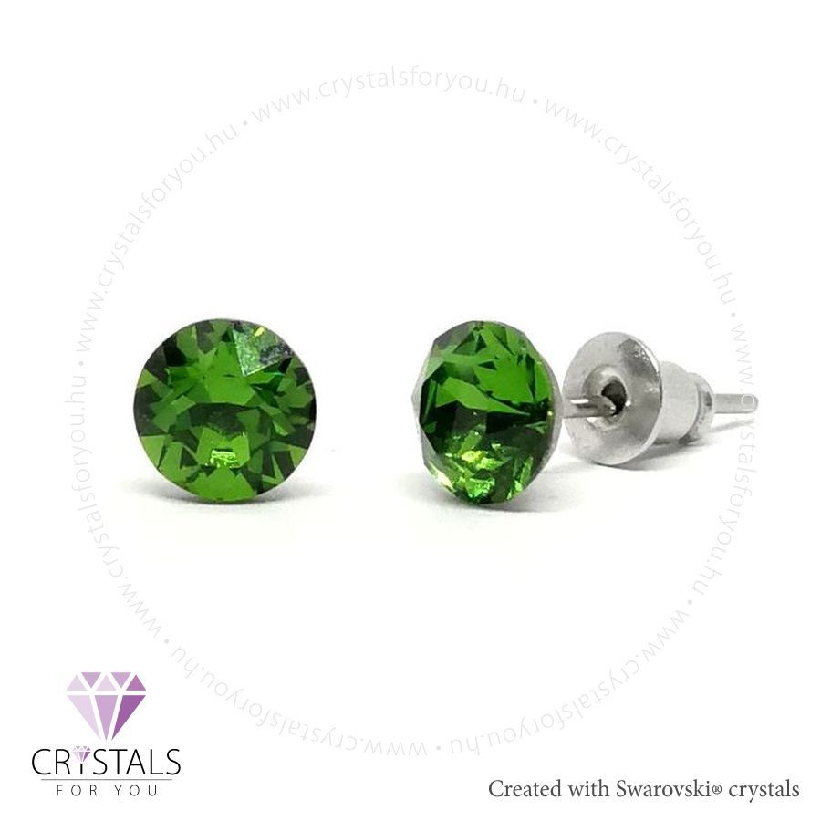 Swanis® prémium kristállyal díszített kör alakú fülbevaló - 36 Fern Green szín
