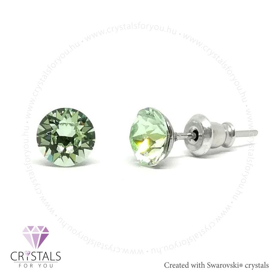 Swanis® prémium kristállyal díszített kör alakú fülbevaló - 33 Chrysolite szín
