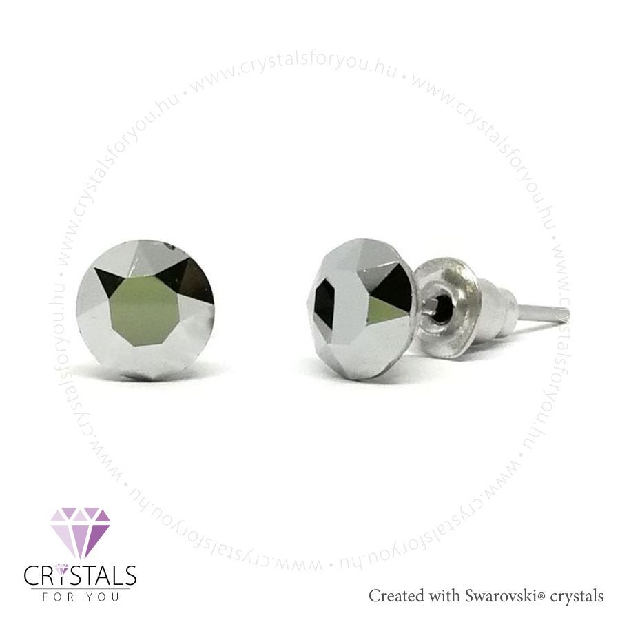 Swanis® prémium kristállyal díszített kör alakú fülbevaló - 57 Light Chrome szín