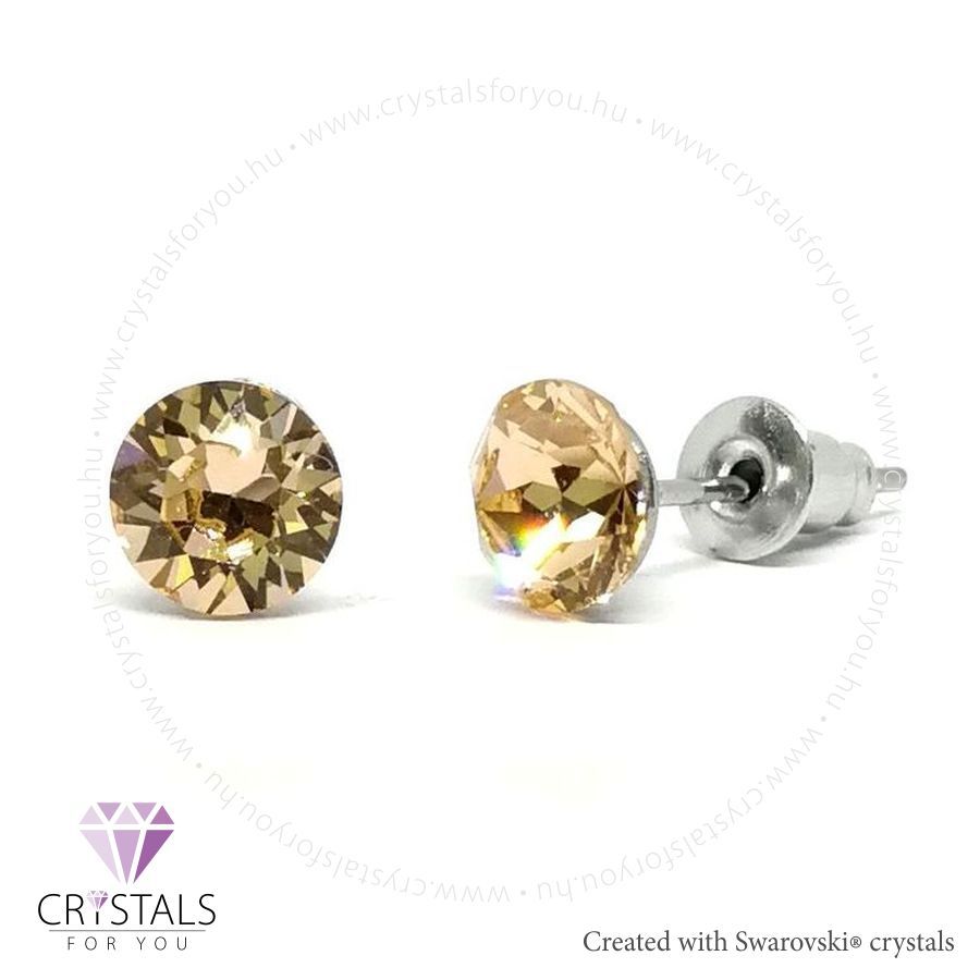 Swanis® prémium kristállyal díszített kör alakú fülbevaló - 06 Light Peach szín